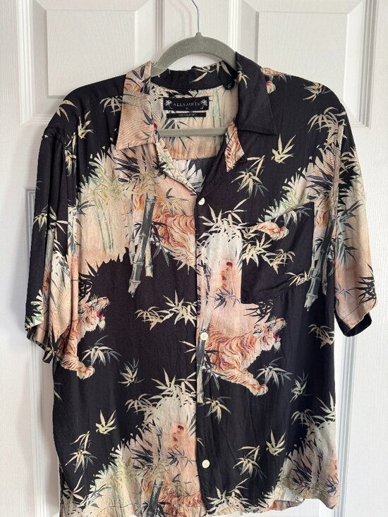 AllSaints Other - AllSaints Tiger & Bamboo Print Short-Sleeve Shirt M